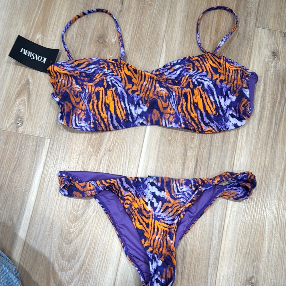 ICON Purple and Orange Bikini Set Vibrant Swimwear